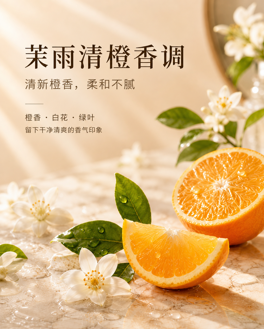 茉雨清橙香调与鲜橙花香